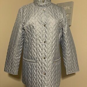 Beautiful European blue Quilted jacket, size:M-L, gently used